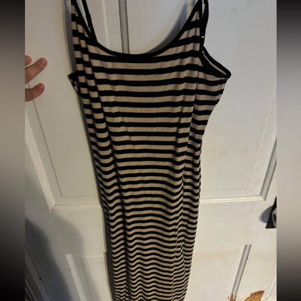 Striped Black and Tan Dress sun dress